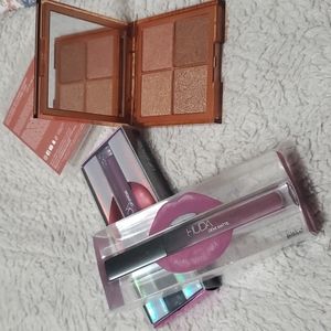 Huda Beauty Rich Glow Obsession and one Lip Strobe and one Demi Matte